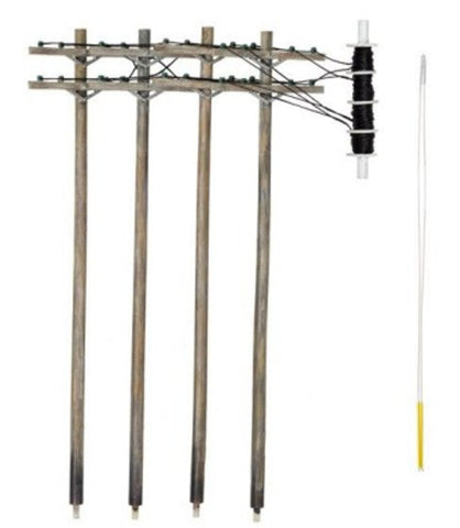 WOODLAND SCENICS N Pre-Wired Poles - Double Crossbar