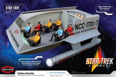 POLAR  LIGHTS  1/32 Star Trek Galileo Shuttlecraft w/Full Interior & 7 Figures