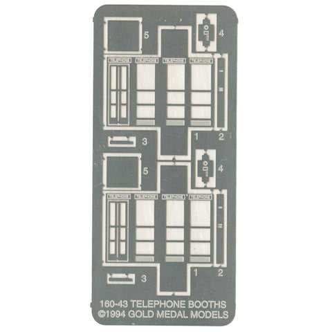 GOLD METAL N Telephone Booth -- Kit pkg(2)