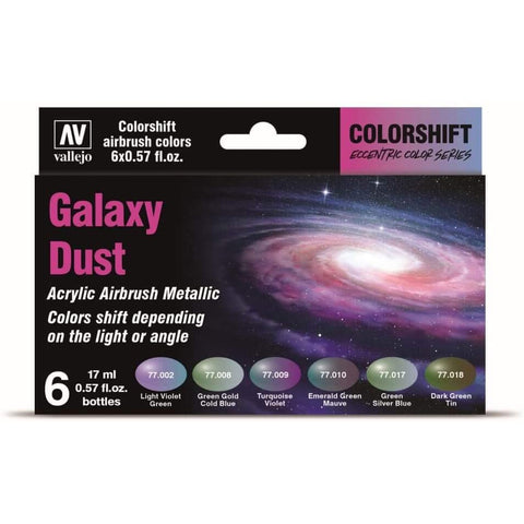 VALLEJO  Galaxy Dust Metallic Color Shift Paint Set (6 Colors)