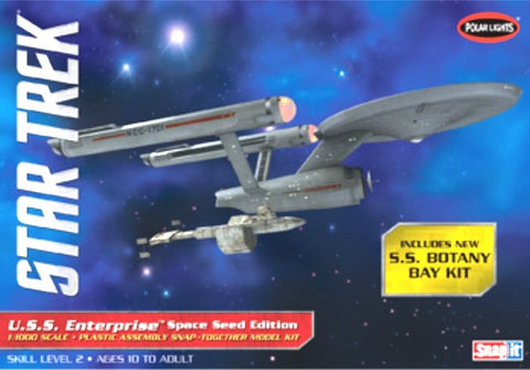 POLAR LIGHTS 1/1000 Star Trek USS Enterprise Space Seed Edition & SS Botany Bay (Snap)
