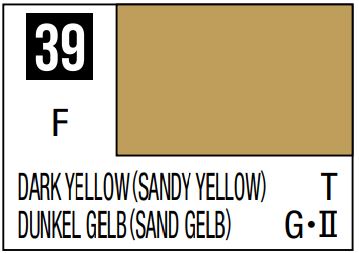 MR HOBBY 10ml Lacquer Based Flat Dark Yellow (Sandy Yellow)
