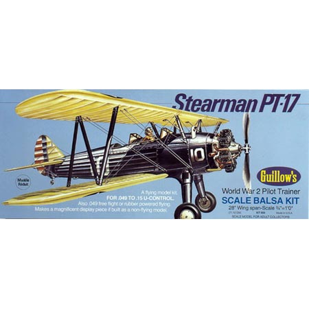 GUILLOWS 28" Wingspan Stearman PT17 Kit