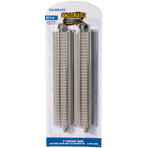BACHMANN HO E-Z Track with Concrete Ties 9" Straight Track (4)