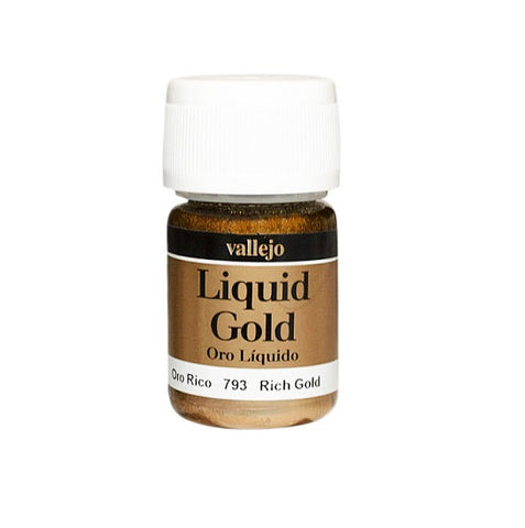VALLEJO 35ml Bottle Metallic Liquid Rich Gold Model Color