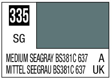 MR HOBBY 10ml Lacquer Based Semi-Gloss Medium Sea Gray BS381C/637