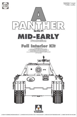 TAKOM 1/35 WWII Panther A Mid-Early Production SdKfz 171 Tank w/Full Interio