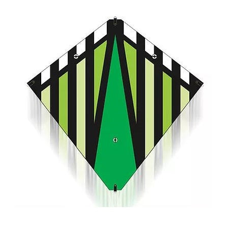 X Kites 30 inch Green Stunt Diamond Kite with Double Handles & Line