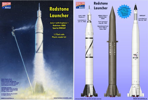 HORIZON 1/72 Redstone Launcher Rocket (Can build 1 of 3 Versions)