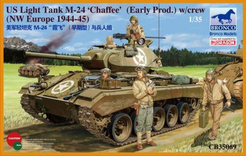 BRONCO 1/35 US Light Tank M24 Chaffee Early Production Tank w/Crew NW Europe 1944-45