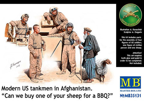 MASTERBOX  1/35 Modern US Tankmen Afghanistan (5 w/Sheep)
