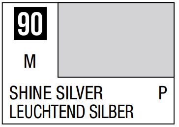 MR HOBBY 10ml Lacquer Based Metallic Shine Silver