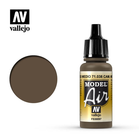 VALLEJO 17ML Camo Medium Brown Model Air
