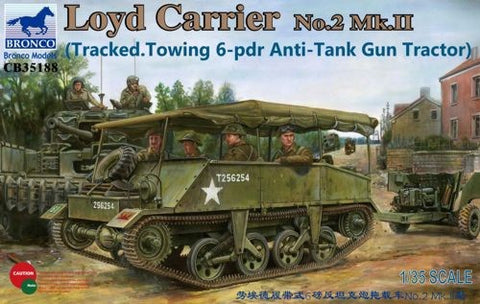 BRONCO 1/35 Loyd Carrier No2 Mk II Tracked Towing 6-Pdr Anti-Tank Gun Tractor
