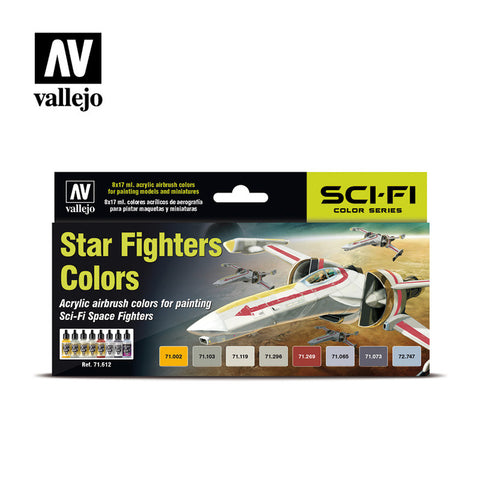 VALLEJO 17ml Bottle Sci-Fi Star Fighters Model Air Paint Set (8 Colors)