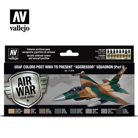 VALLEJO 	17ml Bottle USAF Post WWII to Present Aggressor Squadron Part 1 Model Air War Paint Set (8 Colors)