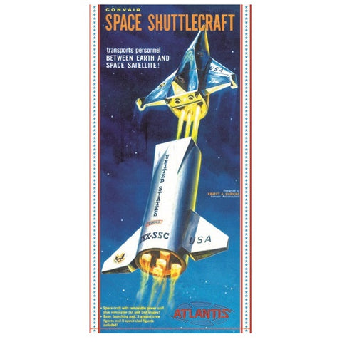 ATLANTIS 1/150 Convair Space Shuttlecraft w/Launching Pad, Figures & Base