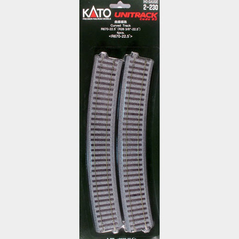 KATO HO Unitrack R670mm 26-3/8" Right Curved (4)