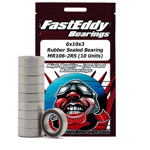 FASTEDDY 6x10x3 Rubber Sealed Bearing MR106-2RS (10 Units)