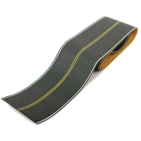 WALTHERS Flexible Self-Adhesive Paved Roadway -- Vintage and Modern No Passing Zone (Double Yellow Centerline, White Edge