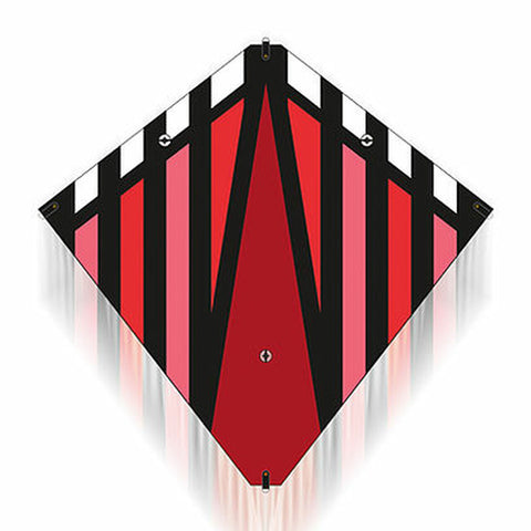 X-Kites 30 Inch Poly Stunt Diamond Kite Red w/ Dual Control Handle & Line