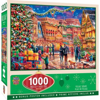 1000-PIECE Holiday: Christmas Village Square Puzzle PUZZLE