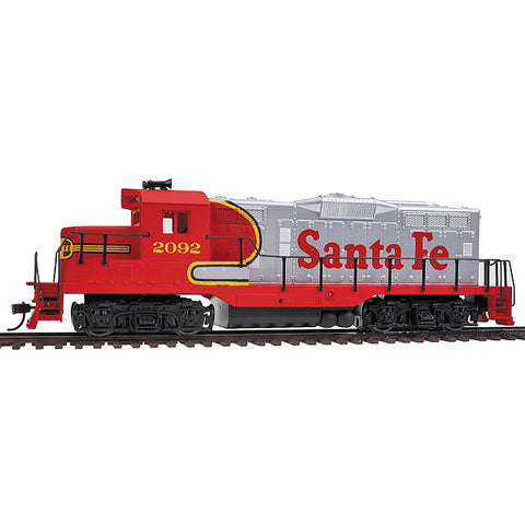 WALTHERS HO EMD GP9M - Standard DC -- Santa Fe #2092 (Warbonnet; red, silver)