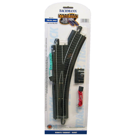 BACHMANN HO Remote-Control Turnout with Steel Rail - E-Z Track(R) -- Right Hand