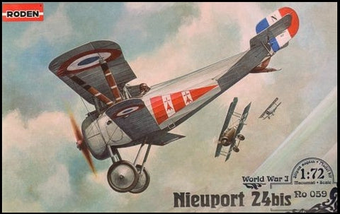 RODEN 1/72 Nieuport 24bis WWI BiPlane Fighter