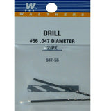 WALTHERS Drill Bit - pkg(2) -- #56 - .047" Diameter