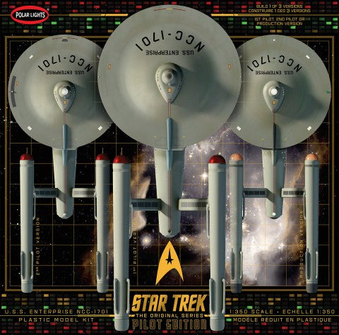 POLAR  LIGHTS 1/350 Star Trek The Original Series USS Enterprise NCC1701 w/Pilot Edition Parts