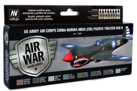 VALLEJO 	17ml Bottle WWII US Army Air Corps China-Burma-India (CBI) Pacific Theater Model Air War Paint Set (8 Colors)