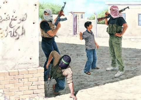 MASTERBOX  1/35 Insurgents w/Guns & Civilian Iraq Set #2 (4)