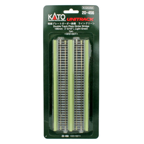 KATO N Double Track Plate Girder Bridge, Lt Blue, 186mm