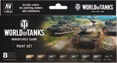 VALLEJO 17ml Bottle World of Tanks Miniatures Game Model Color Paint Set (8 Colors)