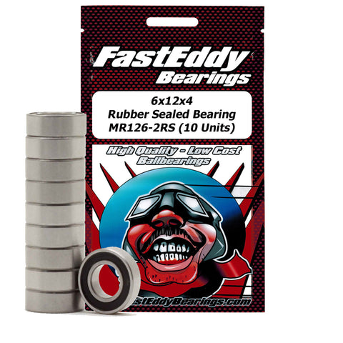 FASTEDDY 6x12x4 Rubber Sealed Bearing MR126-2RS (10 Units)