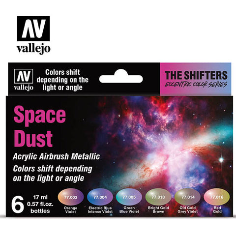 VALLEJO  17ml Bottle Space Dust Metallic Color Shift Paint Set (6 Colors)