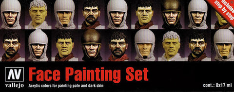 VALLEJO 17ml Bottle Face Painting Model Color Paint Set (8 Colors)