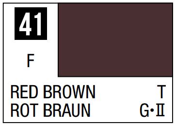 MR HOBBY 10ml Lacquer Based Flat Red Brown