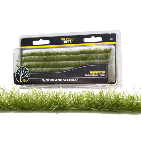 WOODLAND SCENICS Edge Strips Medium Green