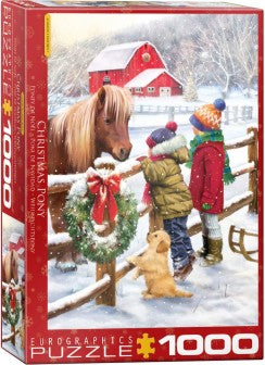 1000-PIECE Christmas Pony (Farm, Children, Puppy) PUZZLE
