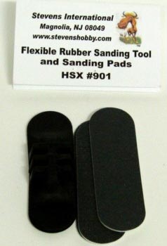 HOBBY STIX Flexible Rubber Sanding Tool w/3 diff Waterproof Sanding Pads