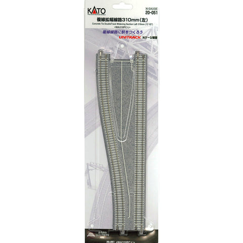 KATO Unitrack Concrete Tie Double Track Widening Section, 12 1/5" 310mm, Left