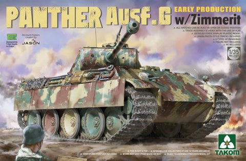 TAKOM 1/35 Panther Ausf G Early Production Tank w/Zimmerit