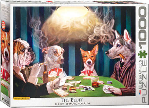 1000-PIECE The Bluff (Dogs Playing Poker)