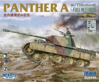 SUYATA MODELS 1/48 Panther A Tank w/Zimmerit & Full Interior