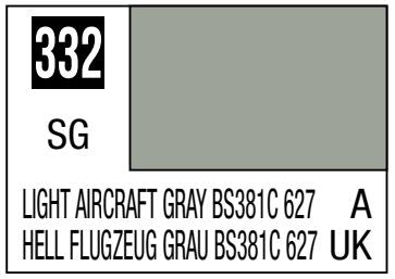 MR HOBBY 10ml Lacquer Based Semi-Gloss Light A/C Gray BS381C/627