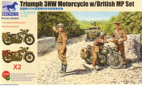 1/35 Triumph 3HW Motorcycles (2) w/British MP Figures