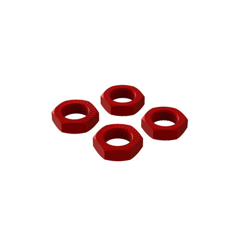 ARRMA ALUMINUM WHEEL NUT 17mm (RED) (4pcs)