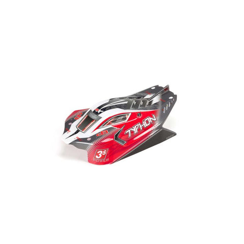 ARRMA TYPHON 4X4 BLX PAINTED DECALED TRIMMED BODY (RED)